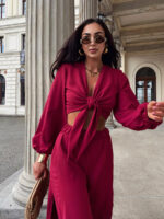 Bordowy komplet Lamilla