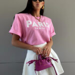 Różowy tshirt paris lamilla