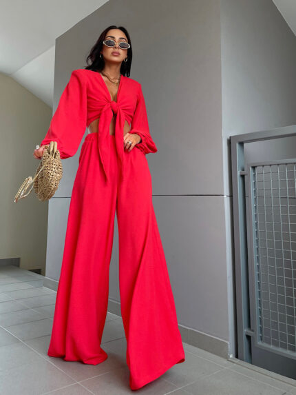 Letni czerwony komplet Lamilla