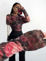 Bluzka w kwiaty siateczka Lamilla