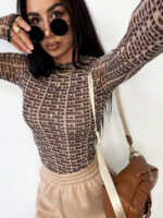 Beżowa siateczka Lamilla z logiem