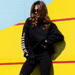 Czarna bluza i czarne kolarki Lamilla