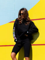 Czarna bluza i czarne kolarki Lamilla