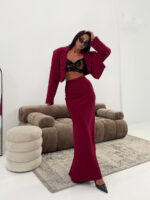 Bordowa długa spódnica Lamilla