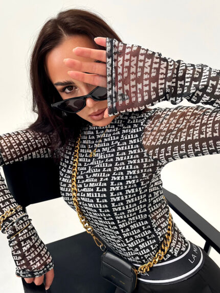 Siateczka Lamilla czarno białe logo