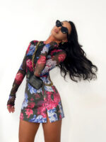 Bluzka siateczka w kwiaty Lamilla