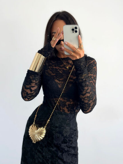 Czarna koronkowa bluzka Lamilla