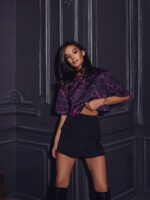 Tshirt Lamilla w fioletową panterkę