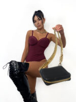 Body gorsetowe Lamilla bordowe