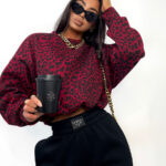 Czerwona bluza w panterkę Lamilla