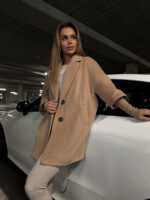 Oversizowy płaszcz Eternal LaManuel kolor beżowy