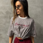 Tshirt Stripes brąz LaManuel