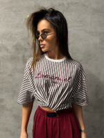 Tshirt Stripes brąz LaManuel