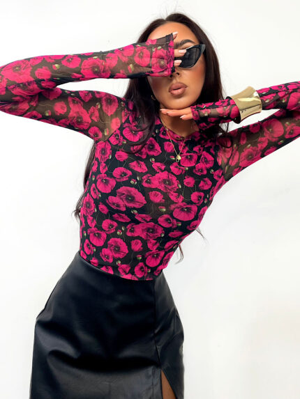 Siatka w różowe maki Lamilla