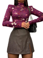 Golf LaMilla bordowy w kwiaty