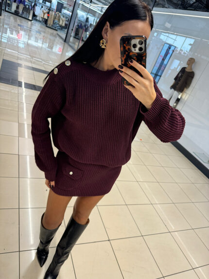 Komplet Lamilla Bordowy