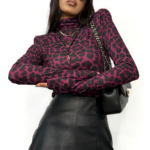 Golf Lamilla bordowy w panterkę