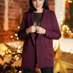 Oversizowa marynarka Polwar w kolorze bordowym