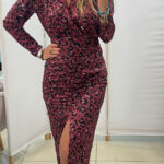 Elegancka sukienka Megi B w bordowym kolorze