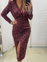 Elegancka sukienka Megi B w bordowym kolorze