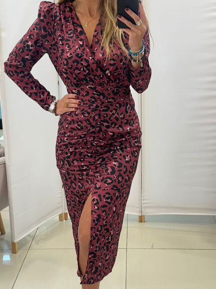 Elegancka sukienka Megi B w bordowym kolorze