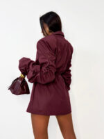 Długa bordowa marynarka LaMilla trencz