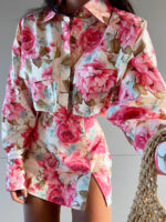 Spodenki z koszulą w kwiaty LaMilla