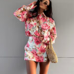 Komplet w kwiaty LaMilla spodenki z koszulą