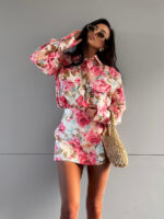 Komplet w kwiaty LaMilla spodenki z koszulą