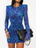 Sukienka siatka LaMilla niebieska w kwiaty