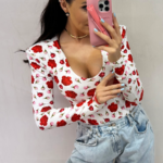 Body LaMilla w czerwone kwiaty