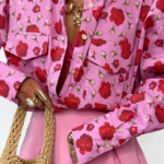 Koszula LaMillla różowa w czerwone kwiaty