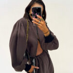 Brązowa kurtka bomberka Lamilla