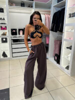 Szerokie brązowe spodnie LaMilla