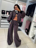 Czekoladowe spodnie z bomberką LaMilla