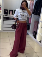 Ceglane długie spodnie LaMilla