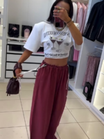 Szerokie spodnie LaMilla ze ściąganym pasem