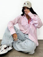 koszula w paski lamilla różowa