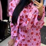 Spódnico spodenki LaMilla różowe w czerwone kwiaty