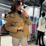 Kurtka trencz Edan karmelowa