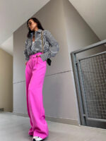 Różowe spodnie LaMilla z szeroką nogawką