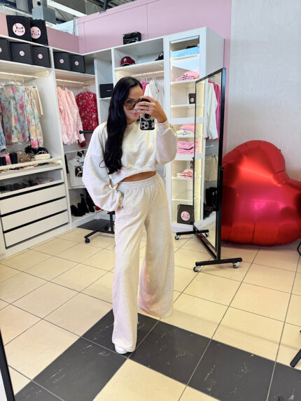 Beżowy komplet LaMilla spodnie z bluzą