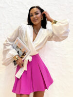 Zawijana biała bluzka LaMilla