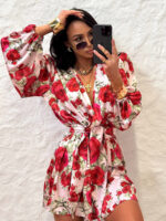 Kombinezon LaMilla w czerwone kwiaty