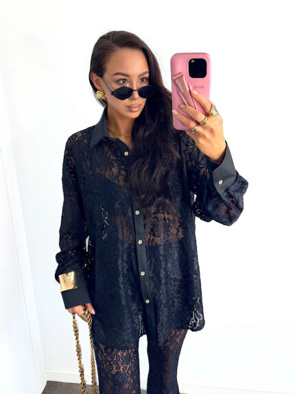 Czarna koszula koronkowa LaMilla