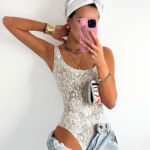 Beżowe koronkowe body LaMilla