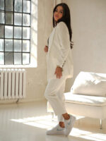 spodnie cygaretki ecru Polwar