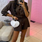 Brązowy komplet LaMilla spodenki z koszulą