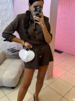 Brązowy komplet LaMilla spodenki z koszulą