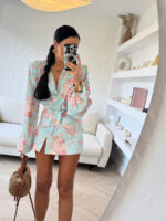 Wiązana bluzka LaMilla i krótkie spodenki w kwiaty